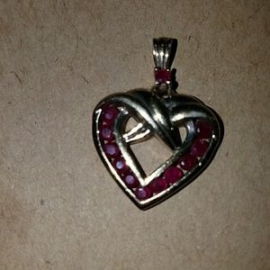 925. Ruby heart pendent